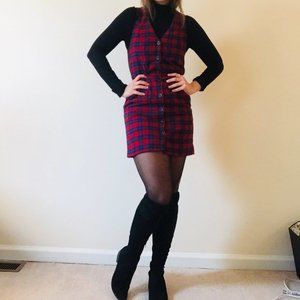 Fall/winter plaid button up dress